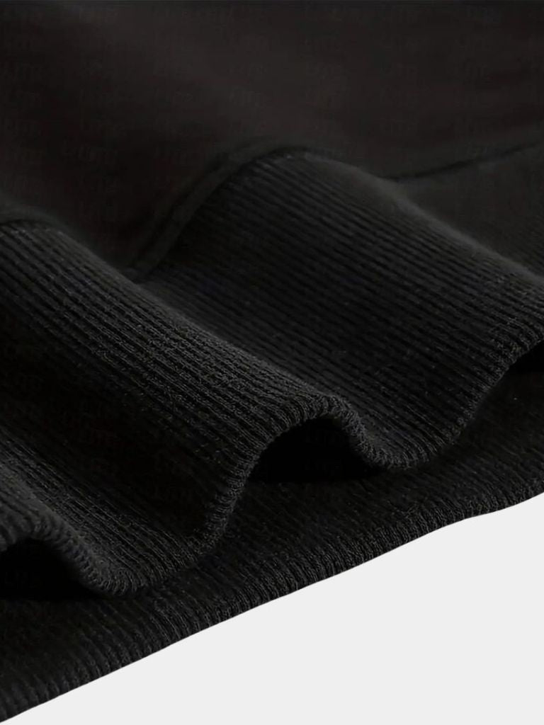 Zip Black Lapel Sports Hoodie Sweatshirt - Nordwr