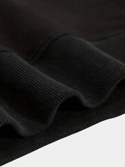 Zip Black Lapel Sports Hoodie Sweatshirt - Nordwr