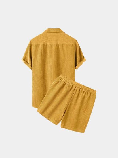 Minimalist Corduroy Set Shorts and Shirt - Nordwr