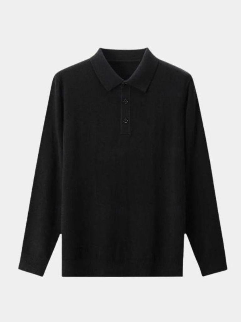 Wool Knit Button Up Polo Pullover - Nordwr