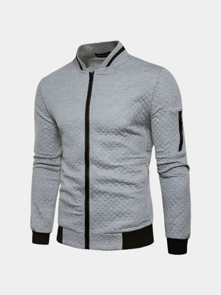 Textured Casual Bomber Jacket - Nordwr