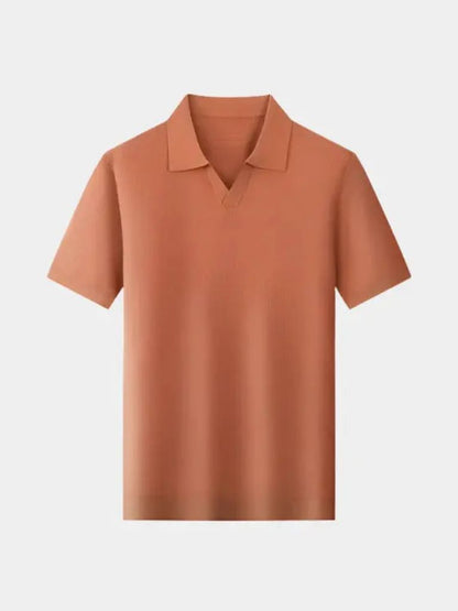 Casual Buttonless Knit Polo Shirt - Nordwr
