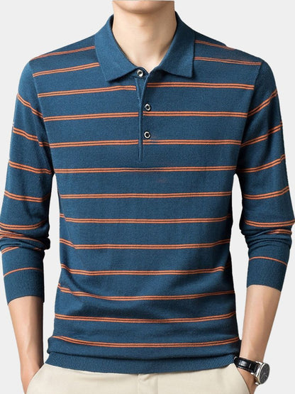 Navy Sunset Striped Polo - Nordwr