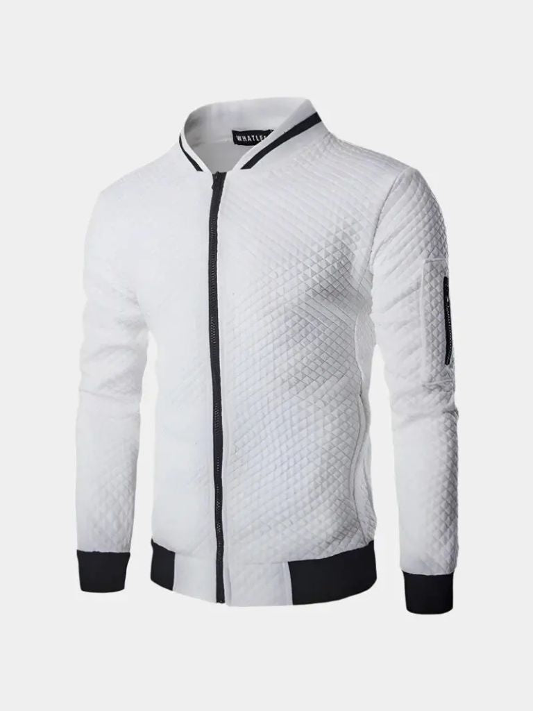 Textured Casual Bomber Jacket - Nordwr