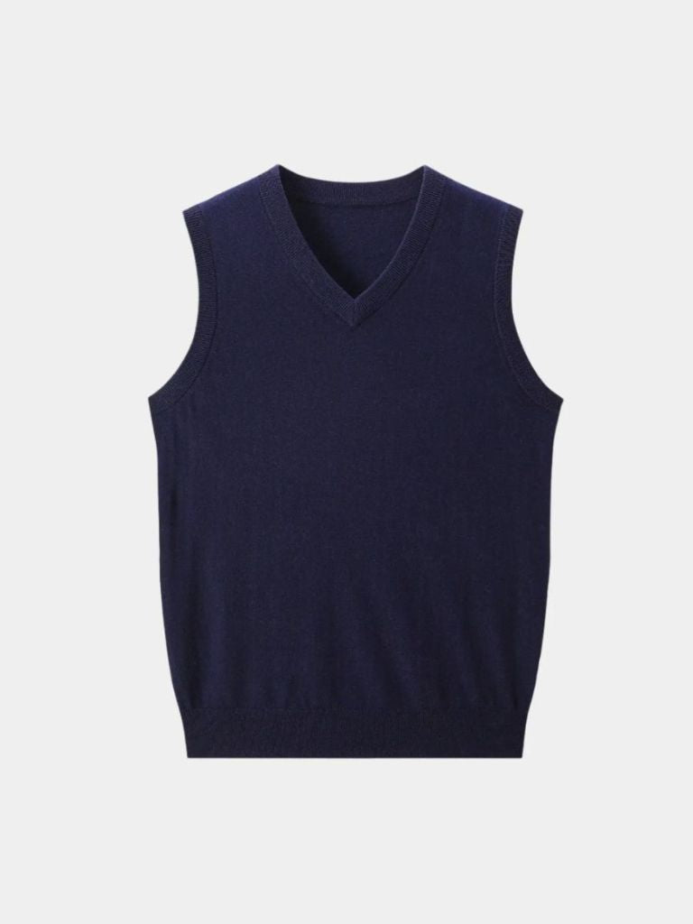 100% Cashmere V Neck Knit Vest - Nordwr