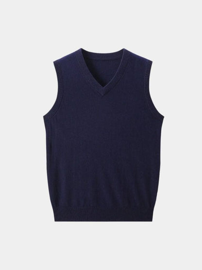 100% Cashmere V Neck Knit Vest - Nordwr