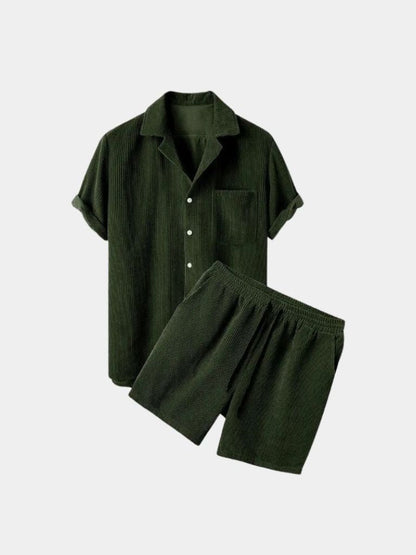 Minimalist Corduroy Set Shorts and Shirt - Nordwr