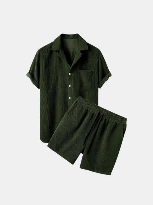 Minimalist Corduroy Set Shorts and Shirt - Nordwr