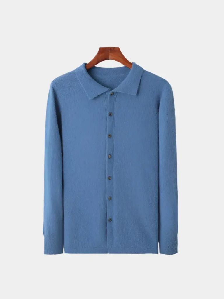 100% Cashmere Polo Cardigan - Nordwr