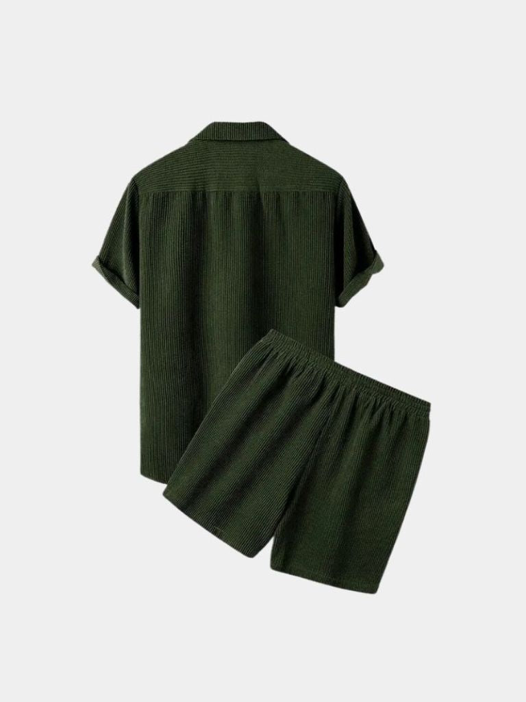 Minimalist Corduroy Set Shorts and Shirt - Nordwr