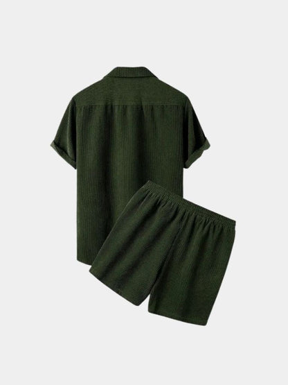 Minimalist Corduroy Set Shorts and Shirt - Nordwr