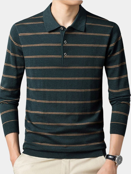Navy Sunset Striped Polo - Nordwr