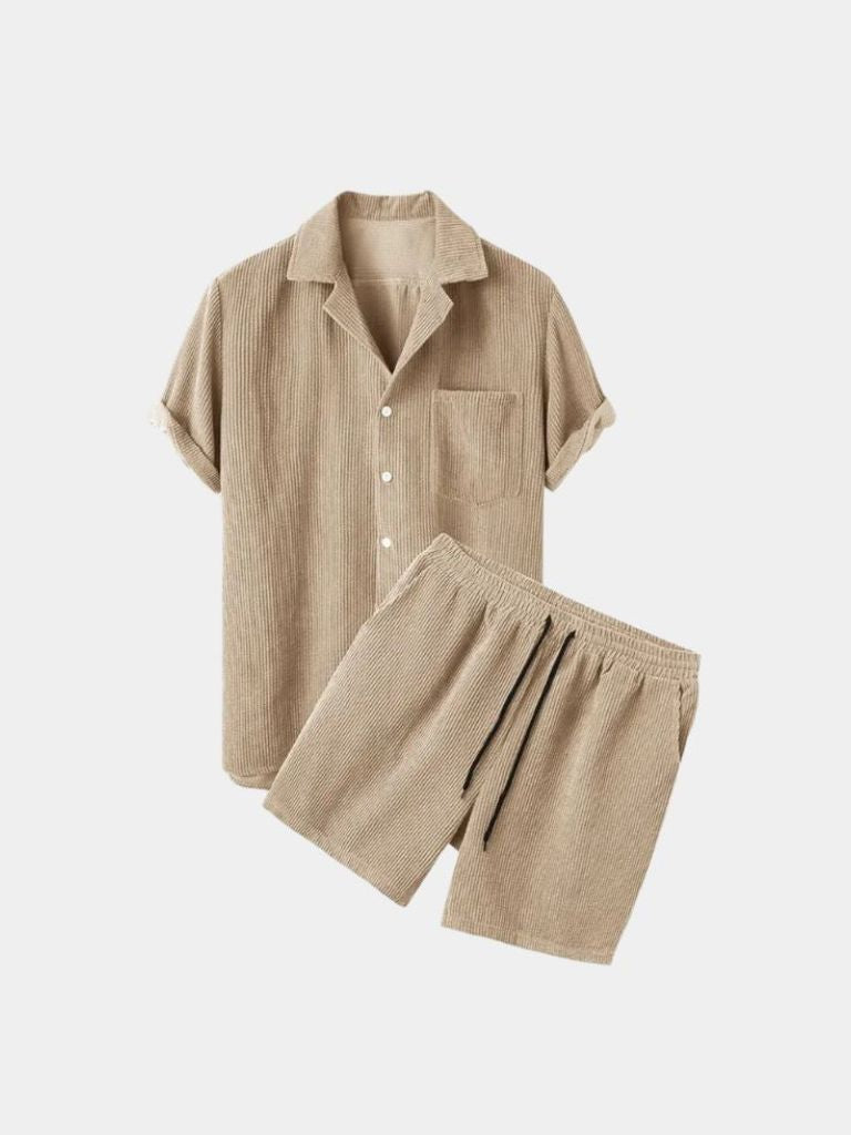 Minimalist Corduroy Set Shorts and Shirt - Nordwr