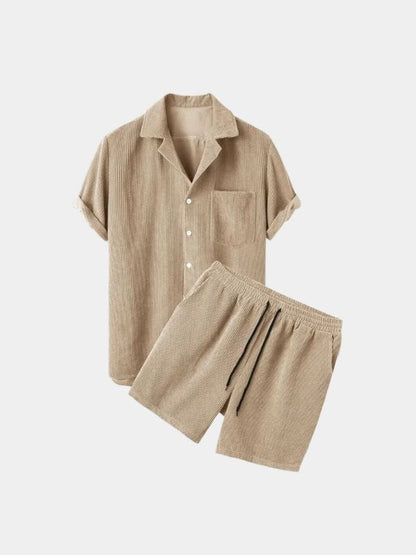Minimalist Corduroy Set Shorts and Shirt - Nordwr