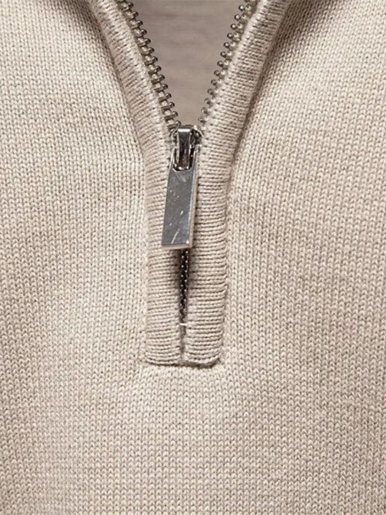 Half Zip Knitwear Solid Color Cardigan Sweater - Nordwr