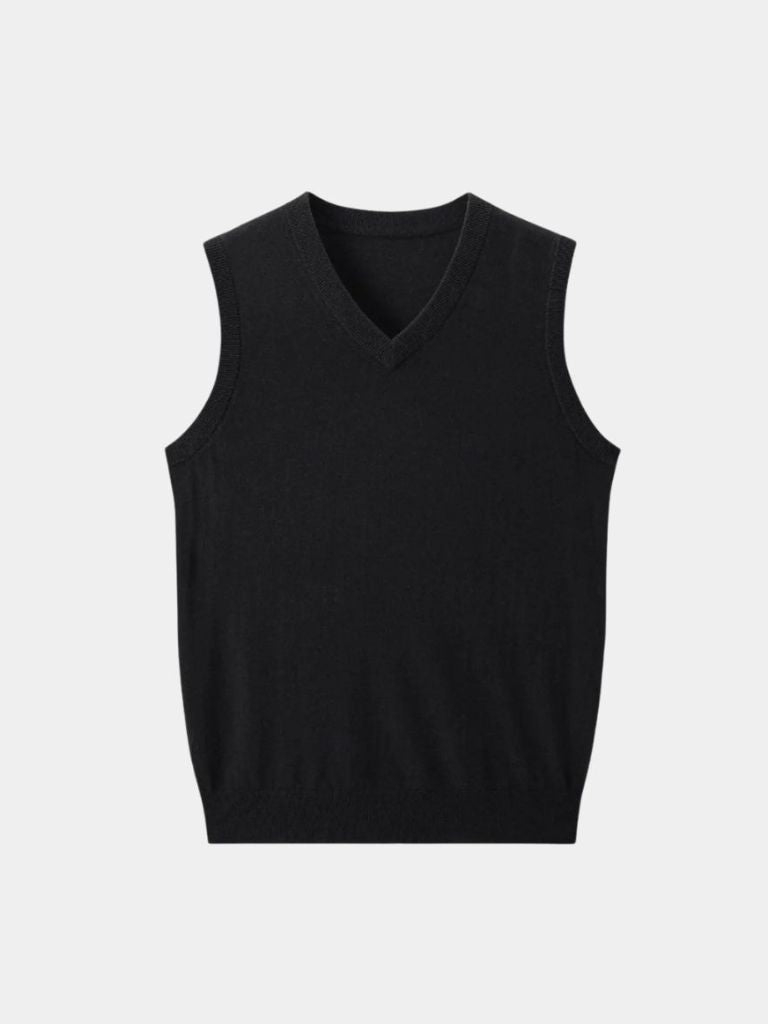 100% Cashmere V Neck Knit Vest - Nordwr