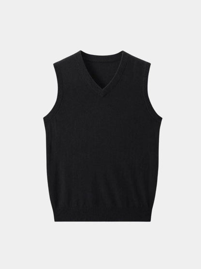 100% Cashmere V Neck Knit Vest - Nordwr