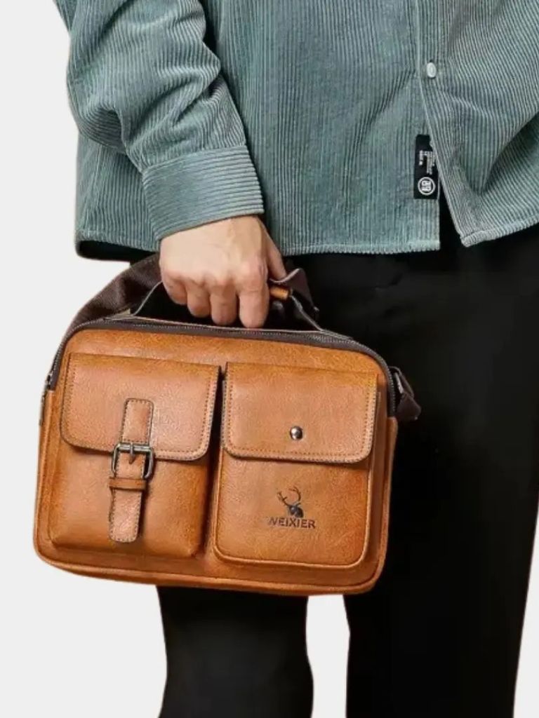 Retro Leather Square Shoulder Bag - Nordwr