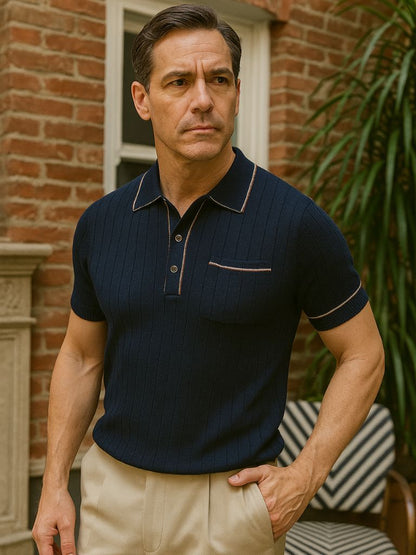 Old Money Knit Polo Shirt - Nordwr