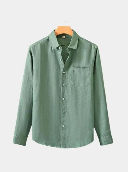Long Sleeve Essential Linen Shirt - Nordwr