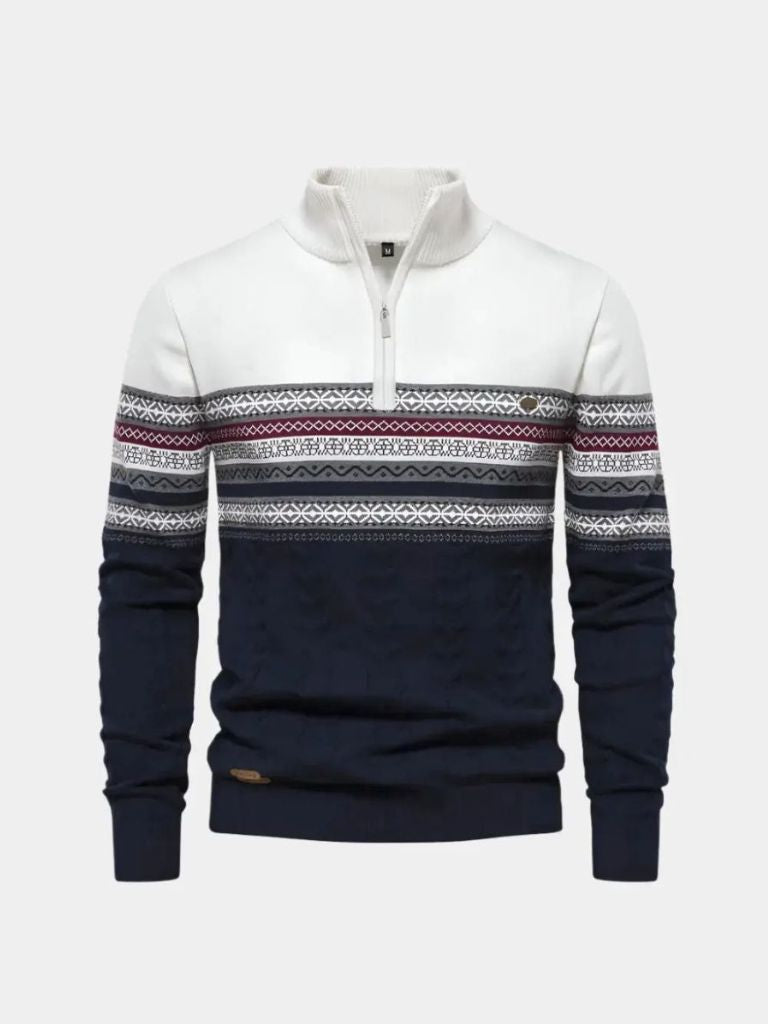 Half Zip Knit Pullover Sweater - Nordwr