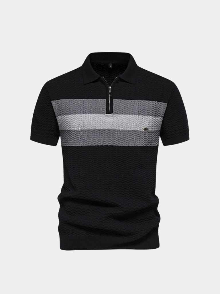 Classic Fit Quarter Zip Business Casual Short Sleeves Polo - Nordwr
