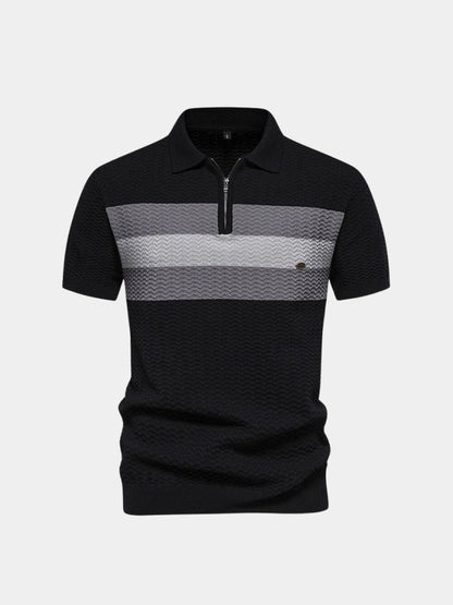 Classic Fit Quarter Zip Business Casual Short Sleeves Polo - Nordwr