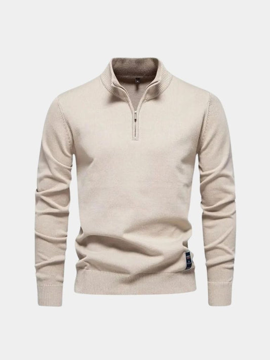 Half Zip Knitwear Solid Color Cardigan Sweater - Nordwr