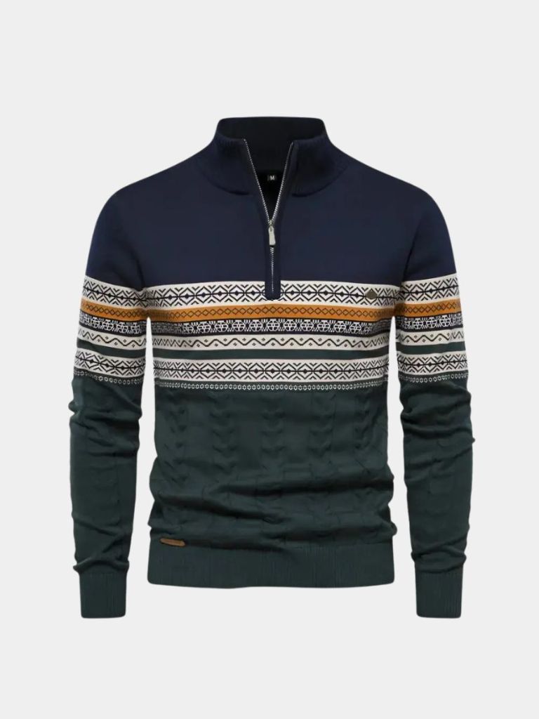 Half Zip Knit Pullover Sweater - Nordwr