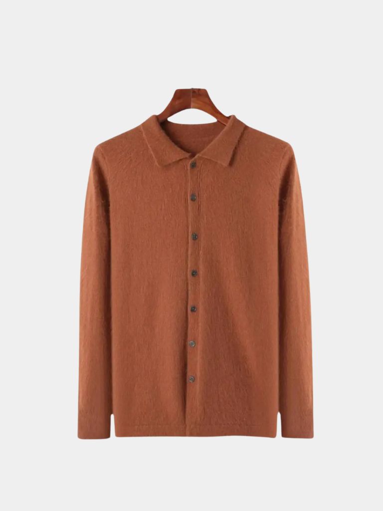 100% Cashmere Polo Cardigan - Nordwr