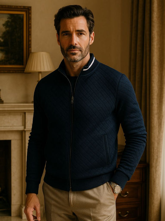 Textured Casual Bomber Jacket - Nordwr