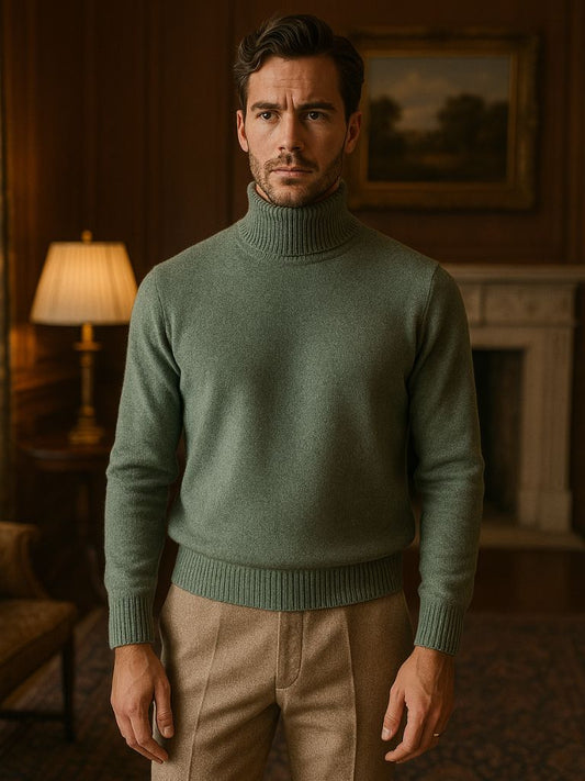 100% Merino Wool Turtleneck Sweater - Nordwr