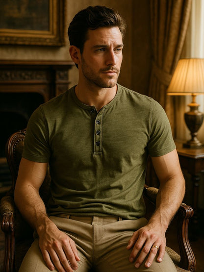 Essential Casual Henry Neck T-Shirt - Nordwr