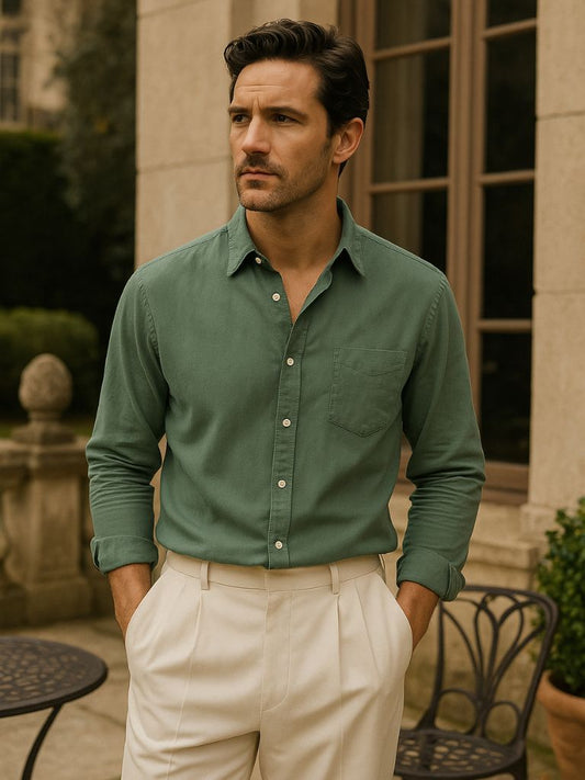 Long Sleeve Essential Linen Shirt - Nordwr
