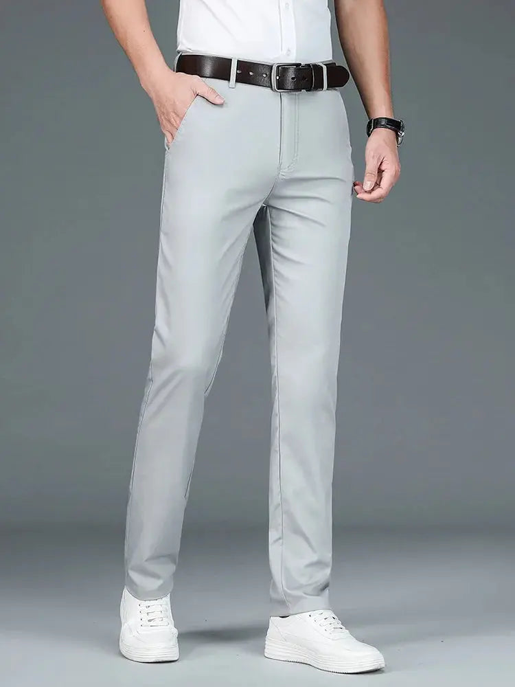 Bamboo Fiber Minimalist Straight Trousers - Nordwr