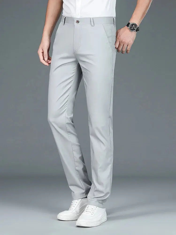 Bamboo Fiber Minimalist Straight Trousers - Nordwr