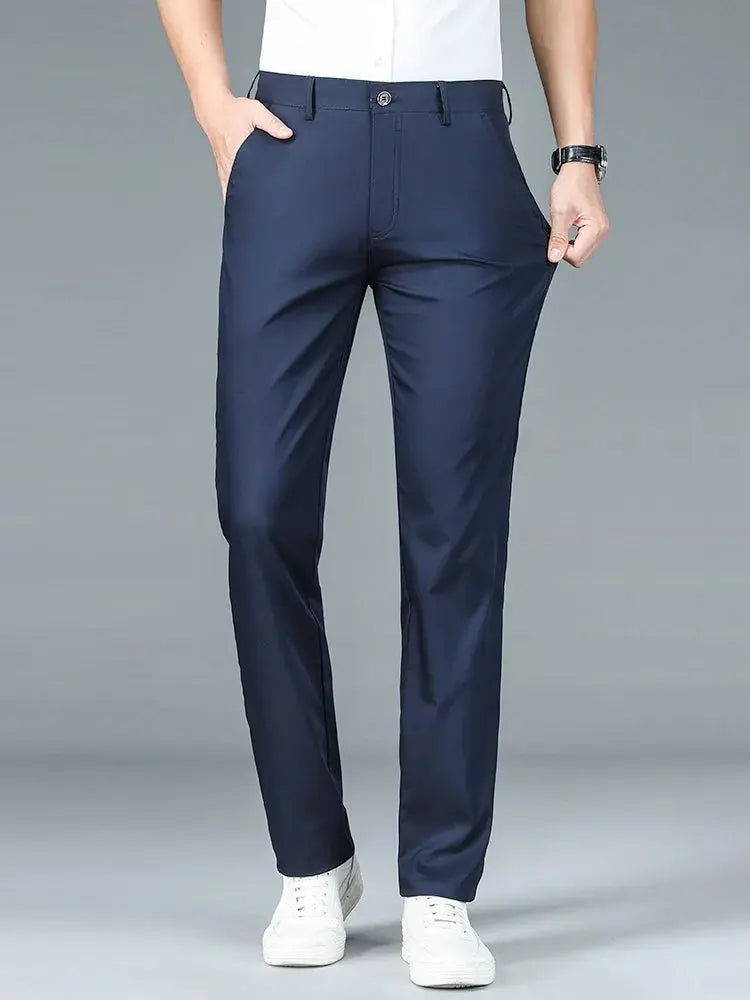Bamboo Fiber Minimalist Straight Trousers - Nordwr