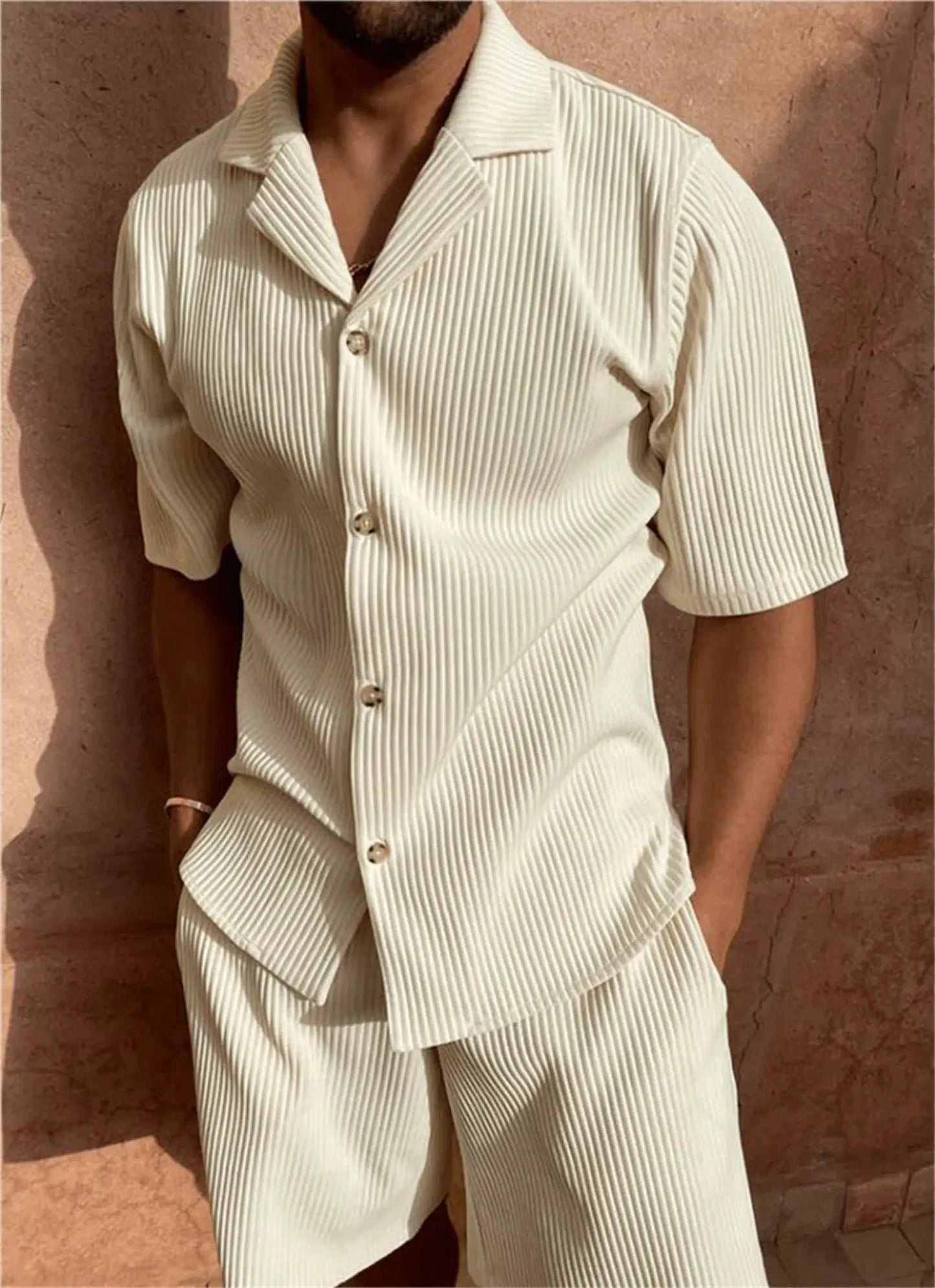 Minimalist Corduroy Set Shorts and Shirt - Nordwr