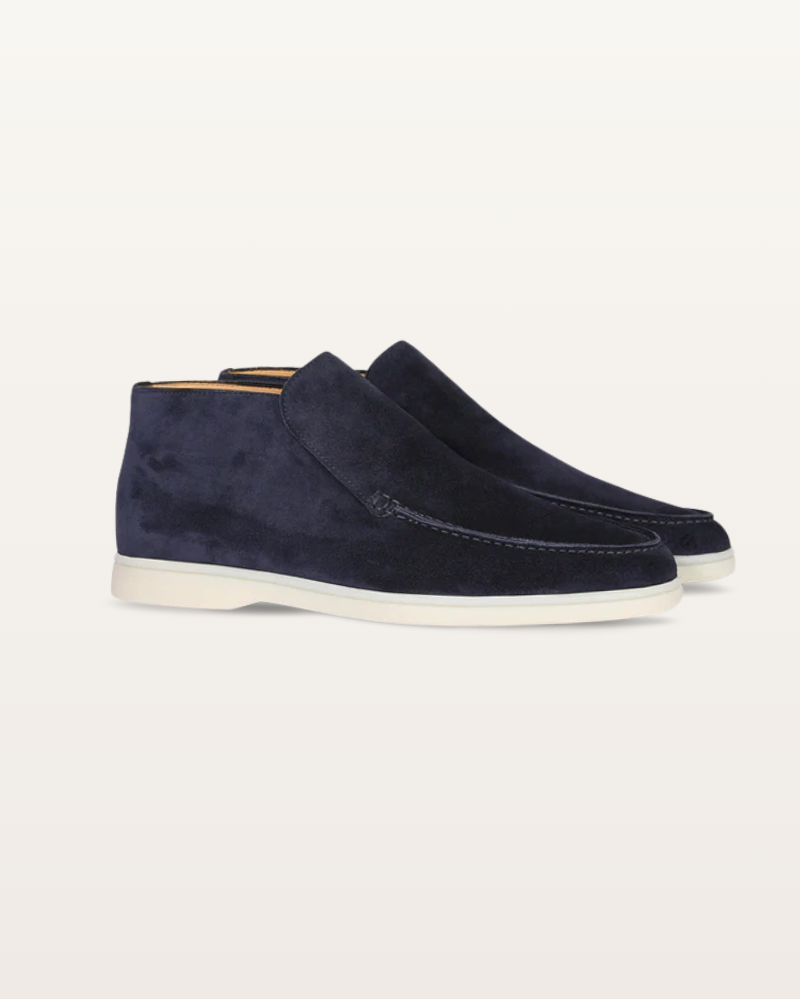 The Lexington – Mid-Cut Suede Loafer in Deep Navy | Nordwr