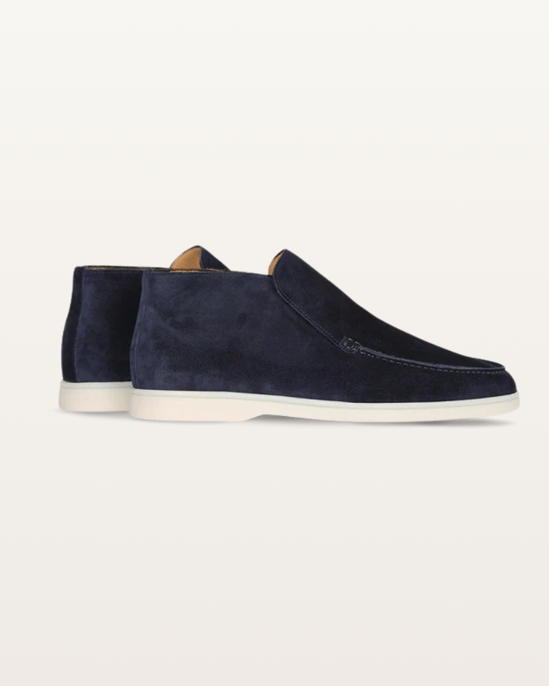 The Lexington – Mid-Cut Suede Loafer in Deep Navy | Nordwr