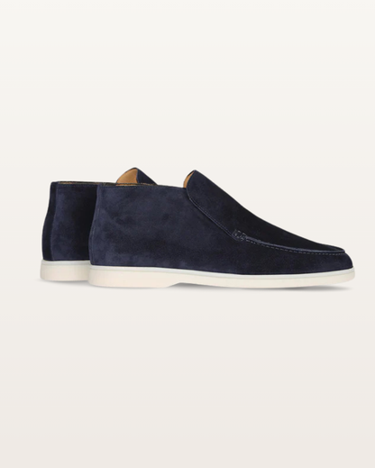 The Lexington – Mid-Cut Suede Loafer in Deep Navy | Nordwr