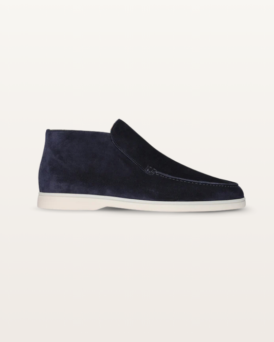 The Lexington – Mid-Cut Suede Loafer in Deep Navy | Nordwr