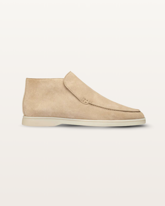 The Lexington – Mid-Cut Suede Loafer in Sand Beige | Nordwr