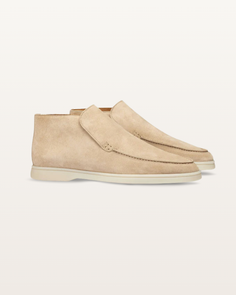 The Lexington – Mid-Cut Suede Loafer in Sand Beige | Nordwr