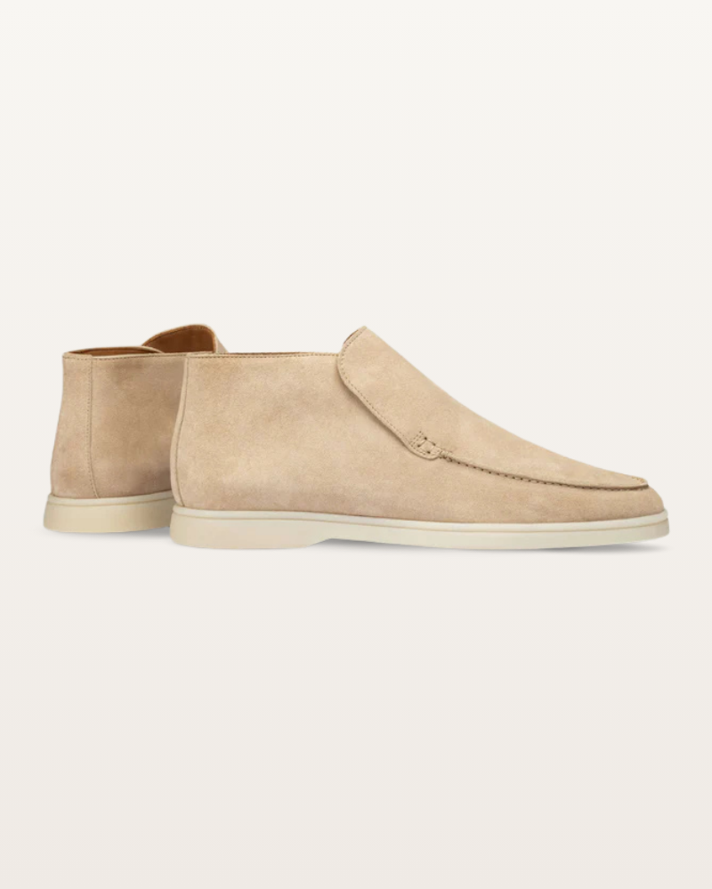 The Lexington – Mid-Cut Suede Loafer in Sand Beige | Nordwr