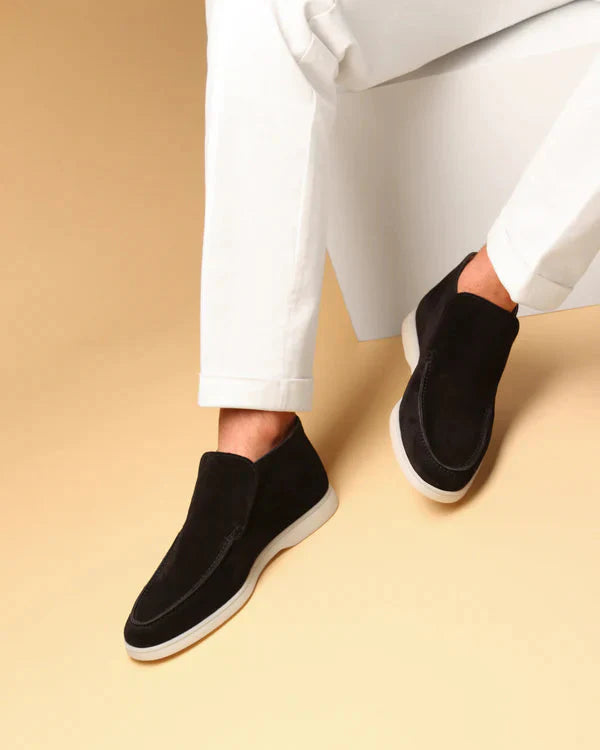 The Lexington – Mid-Cut Suede Loafer in Jet Black |  Nordwr