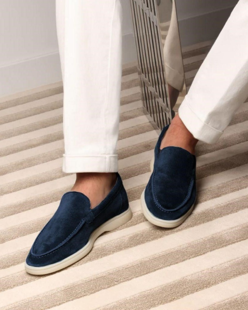 The Madison - Suede Loafer in Slate Navy | Nordwr