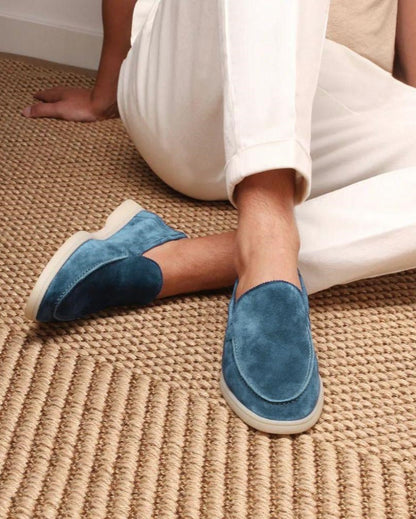 The Madison - Suede Loafer in Dusty Blue | Nordwr