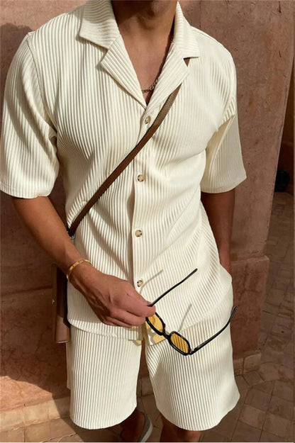 Minimalist Corduroy Set Shorts and Shirt - Nordwr